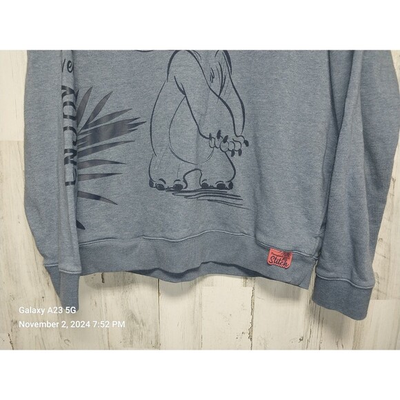 Disneyland Paris Stitch Pullover Hoodie Enjoy Every Moment Spell Out Mens XL - Picture 2 of 7